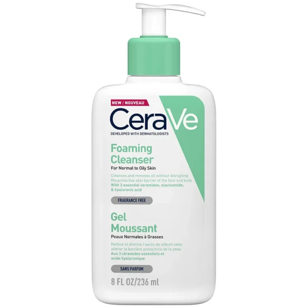 CeraVe Gel Moussant Nettoyant Peau Normale à Grasse | 236ml